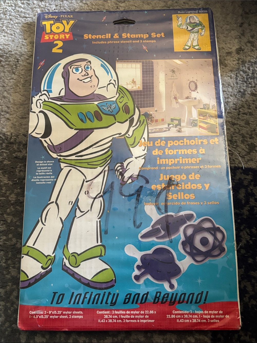 Buzz Lightyear Stencil & Stamp Set - Blue/Green
